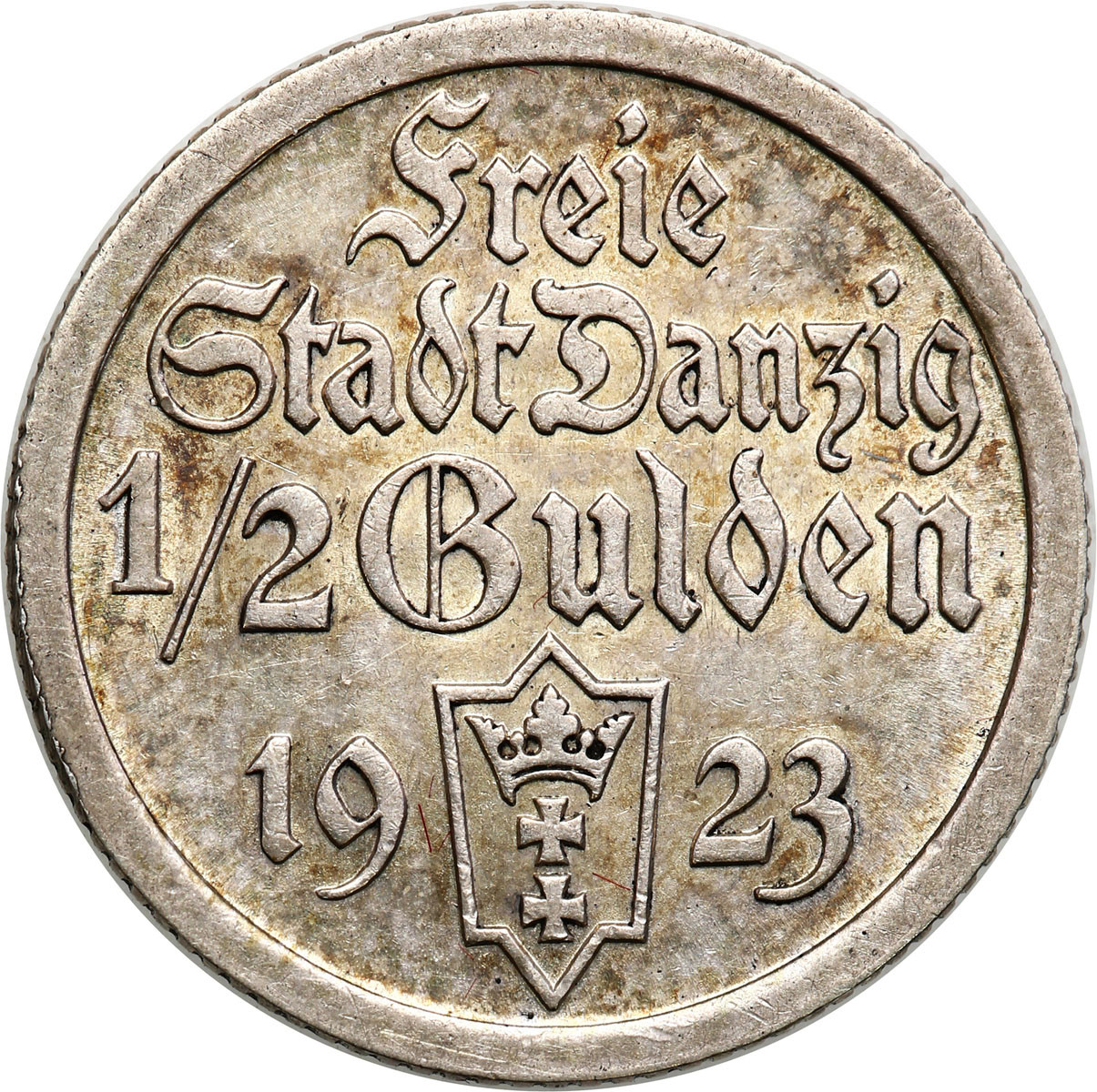 Wolne Miasto Gdańsk/Danzig. 1/2 Guldena 1923, Utrecht - ŁADNE